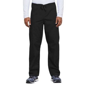 Cherokee Unisex Black Poly/Cotton Drawstring Scrub Pants Bottoms NEW NWT